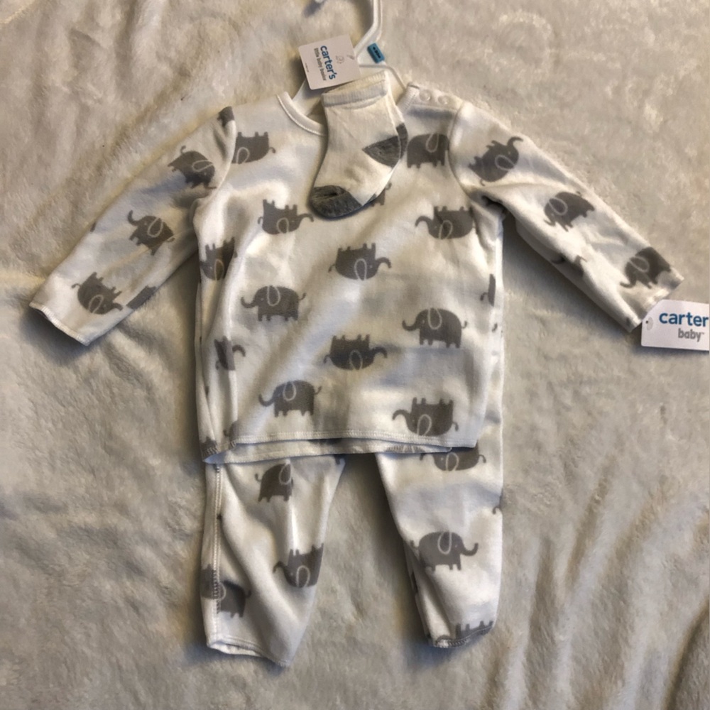 Carter's Soft White Baby Pajama Set
